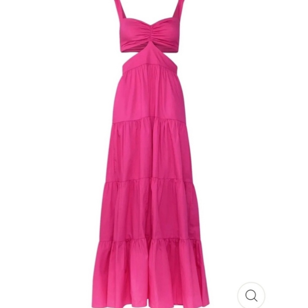 BRIGHT PINK CUTOUT MAXI DRESS! Vacation ready! Size Small by Coolrated Miami